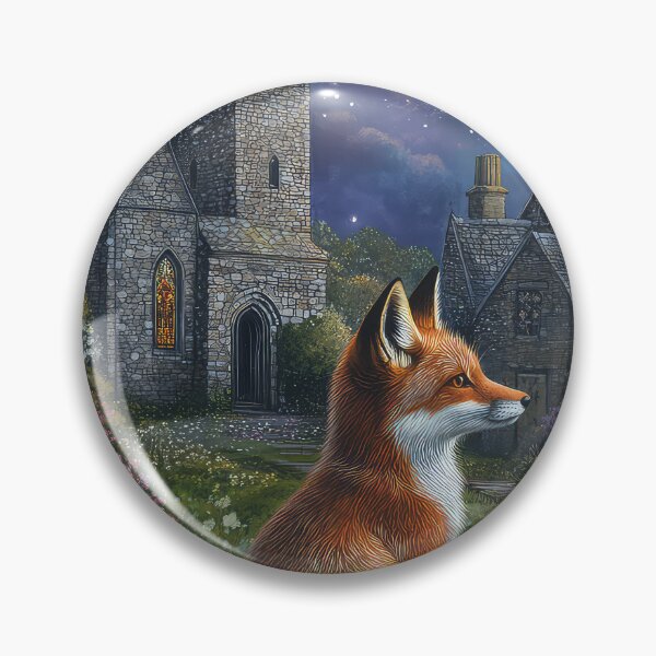 Item preview, Red Fox sat in an English Church Yard at Night designed and sold by thewandswant.