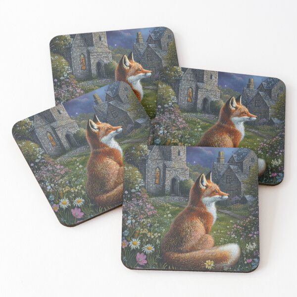 Item preview, Red Fox sat in an English Church Yard at Night designed and sold by thewandswant.