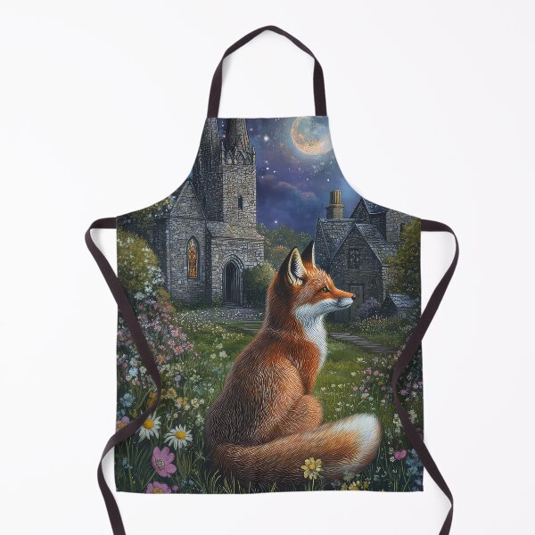 Item preview, Red Fox sat in an English Church Yard at Night designed and sold by thewandswant.