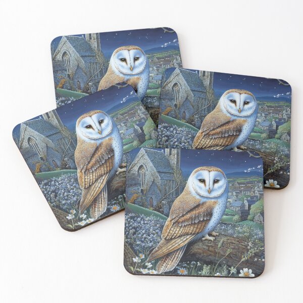 Item preview, Barn Owl perched in tree at night in an English Church Yard designed and sold by thewandswant.