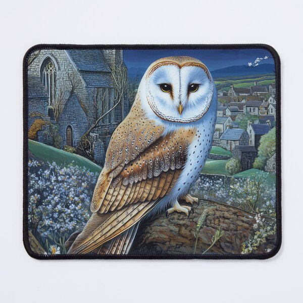 Item preview, Barn Owl perched in tree at night in an English Church Yard designed and sold by thewandswant.