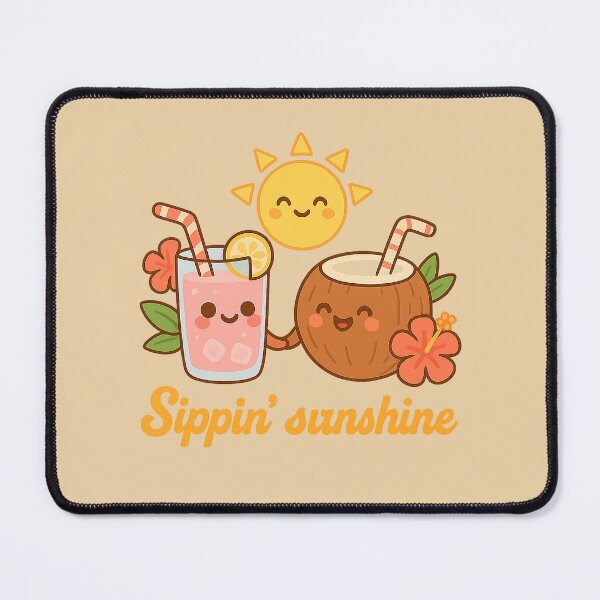 Item preview, Sippin’ Sunshine – Kawaii Summer Drinks Illustration designed and sold by GinColorist.