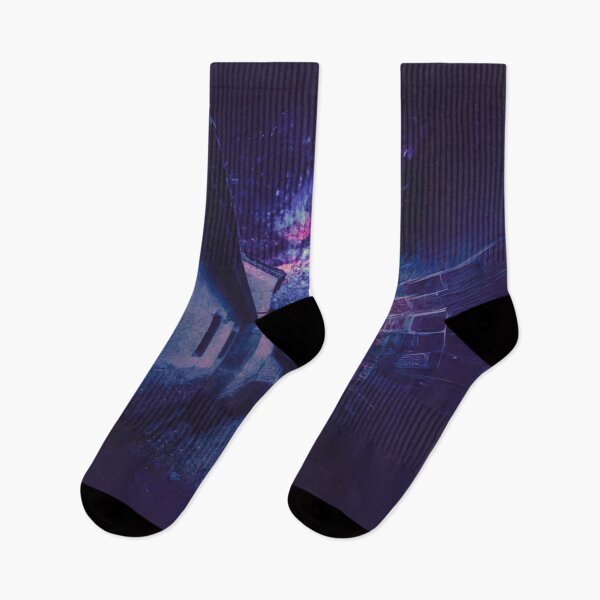 Item preview, starry night in an ancient town with weird sky in dark purple designed and sold by MerryCrown.