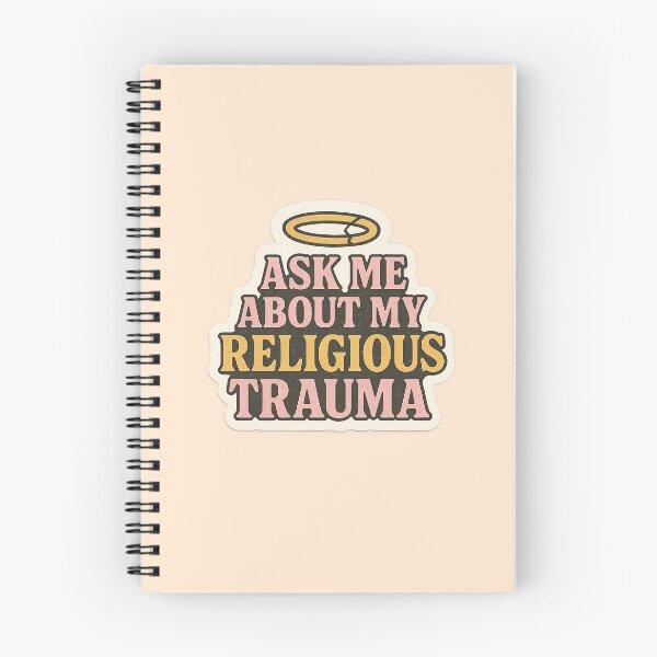 Item preview, Ask Me About My Religious Trauma – Exvangelical Dark Humor Sticker designed and sold by miubiyori.