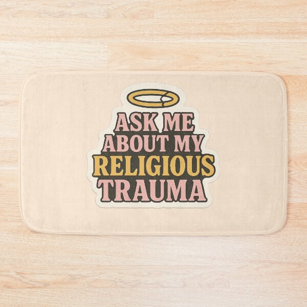 Item preview, Ask Me About My Religious Trauma – Exvangelical Dark Humor Sticker designed and sold by miubiyori.