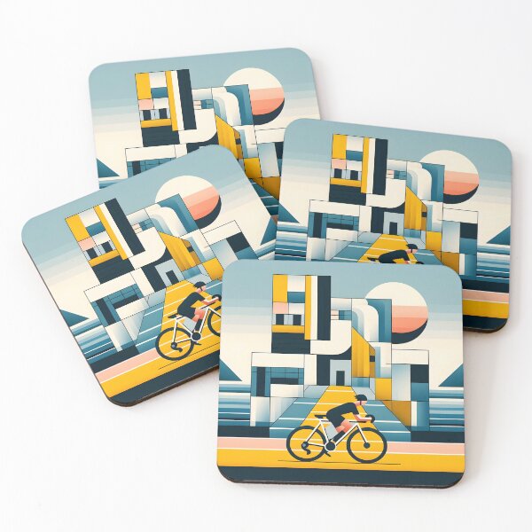 Item preview, Cubism Abstract Colorful bicycle art. Bauhaus inpired.  designed and sold by Pedal Canvas.