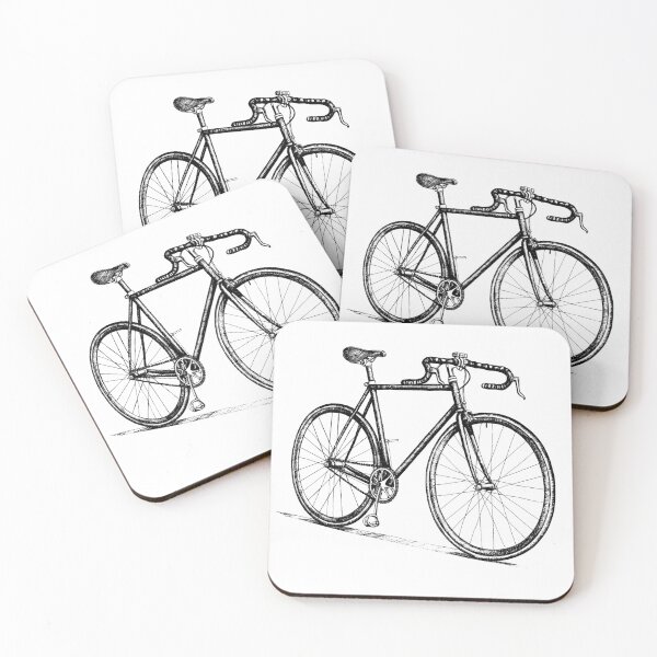 Item preview, Vintage urban bike, old style bicycle ink art  designed and sold by Pedal Canvas.