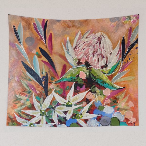 Item preview, Autumn Protea and flannel flowers designed and sold by AnniesArtWorx.
