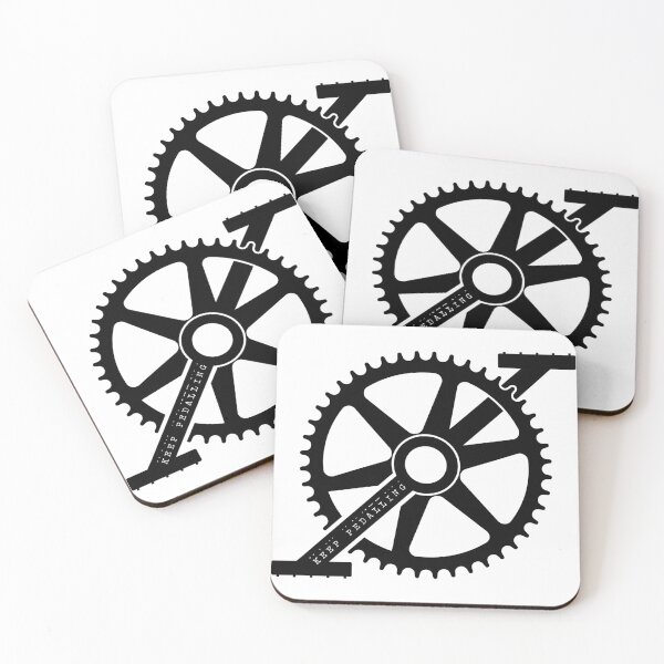 Item preview, Keep pedalling crankset art urban bicycle, classic wheel tire, quote. designed and sold by Pedal Canvas.