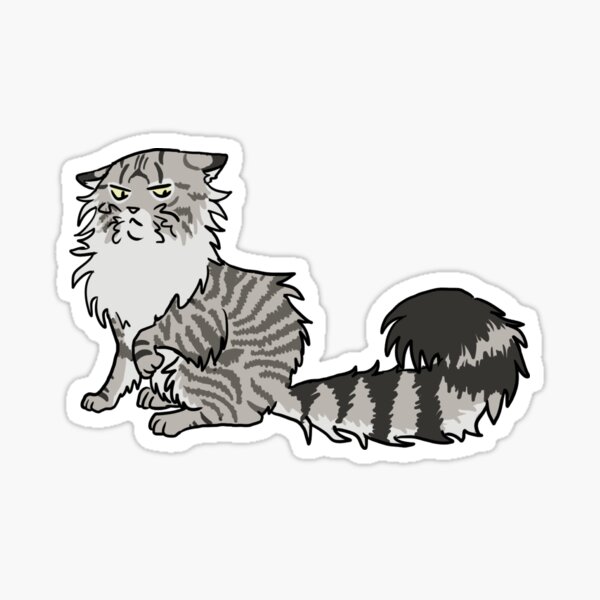 Item preview, Grumpy Fluffy Silver Tabby Norwegian Forest Cat designed and sold by Mutedmirth.