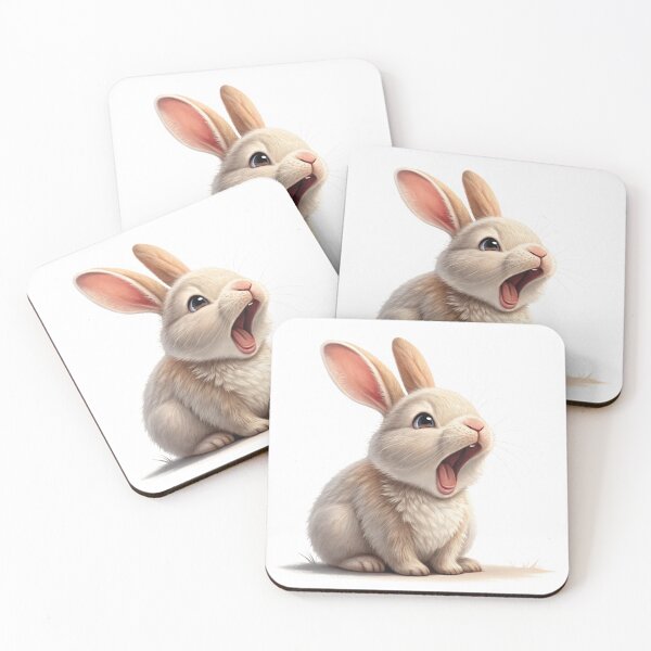 Item preview, A cute yawning rabbit illustration designed and sold by knappidesign.