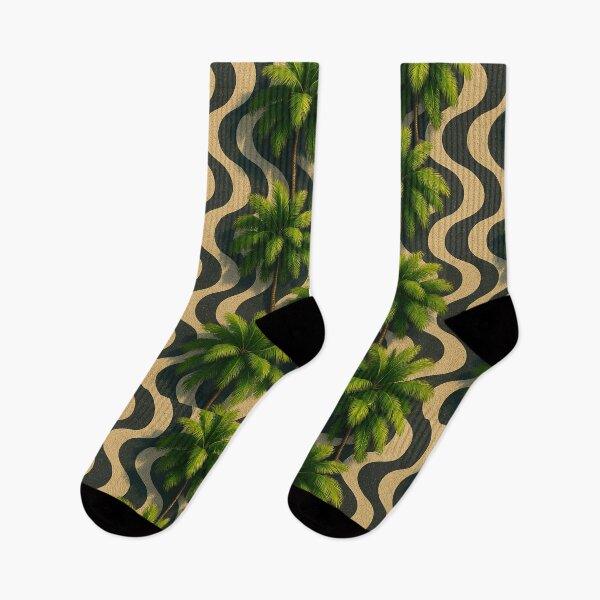 Item preview, Retro Palm Trees – Tropical Wavy Pattern designed and sold by SpicyGraphicArt.