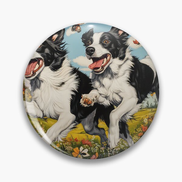 Item preview, Border Collie Dogs playing in a Meadow designed and sold by thewandswant.