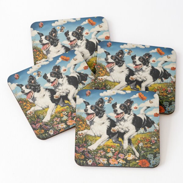 Item preview, Border Collie Dogs playing in a Meadow designed and sold by thewandswant.