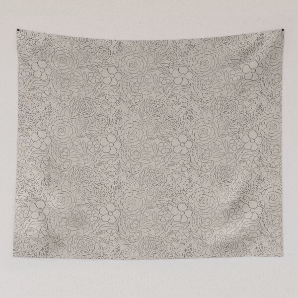 Item preview, Seamless Hand-Drawn Floral Line Pattern designed and sold by DColourMuse.