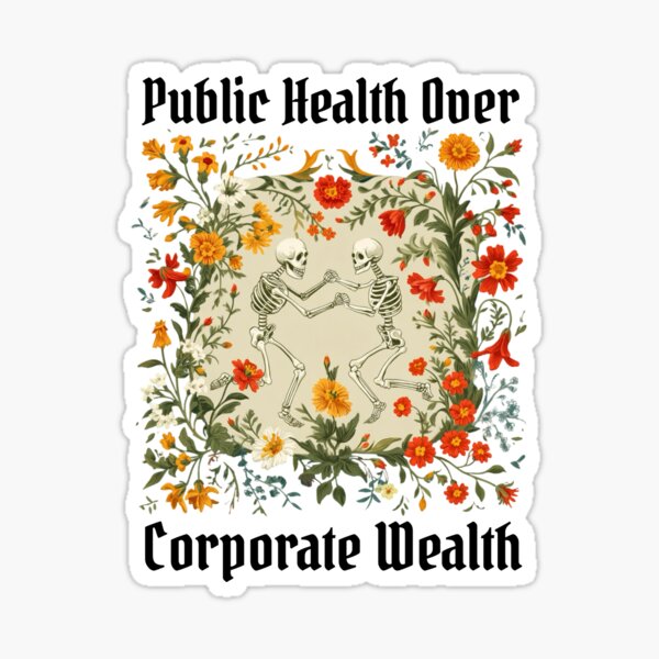 Vista previa del artículo con la obra «Codicia corporativa anticapitalista», diseñado y vendido por RockFireMerch.