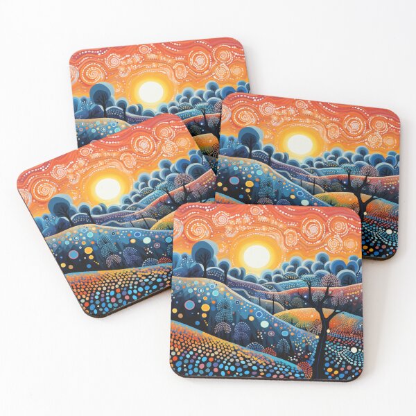 Item preview, Aboriginal Inspired Dot Art - Perfect Australian Sunny Day designed and sold by GrinGalore.
