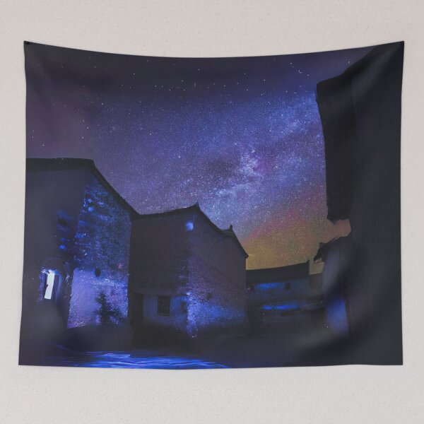 Item preview, the dark starry night in an ancient town designed and sold by MerryCrown.