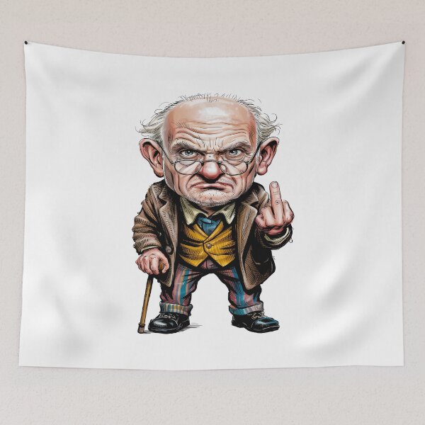 Item preview, Old Man Middle Finger designed and sold by Angry Swan Designs.
