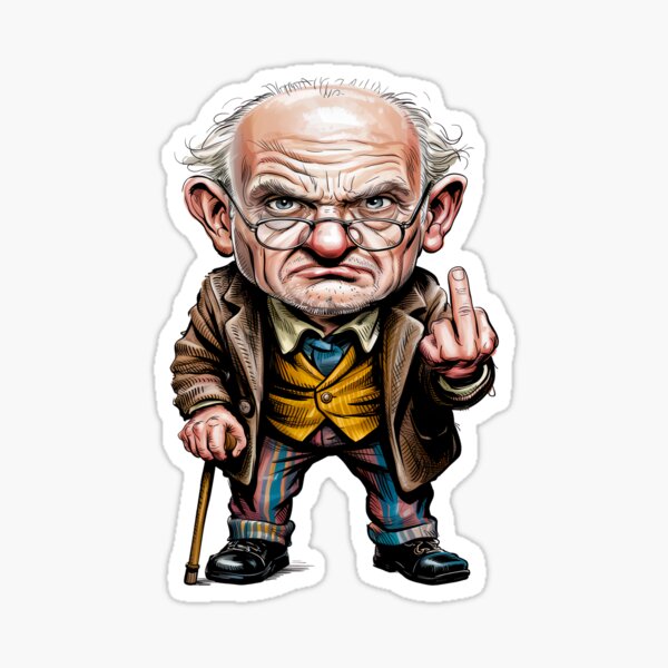 Item preview, Old Man Middle Finger designed and sold by Angry Swan Designs.