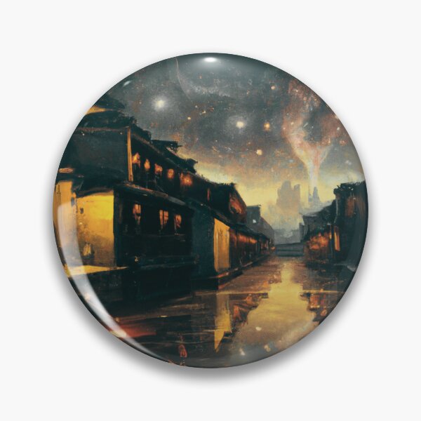 Item preview, The dark Starry Night with aurora for ancient town scene designed and sold by MerryCrown.