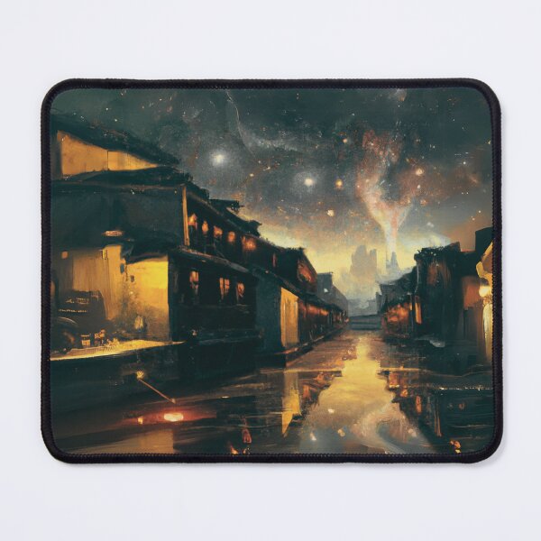 Item preview, The dark Starry Night with aurora for ancient town scene designed and sold by MerryCrown.