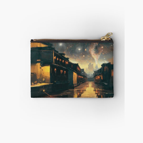 Item preview, The dark Starry Night with aurora for ancient town scene designed and sold by MerryCrown.