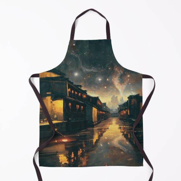 Item preview, The dark Starry Night with aurora for ancient town scene designed and sold by MerryCrown.