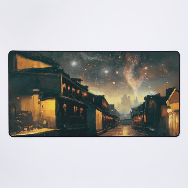Item preview, The dark Starry Night with aurora for ancient town scene designed and sold by MerryCrown.