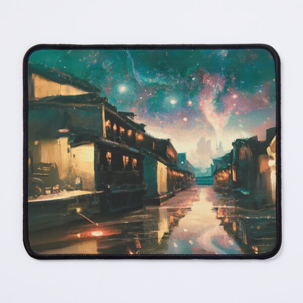 Item preview, The Starry Night with aurora for ancient town designed and sold by MerryCrown.