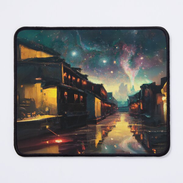Item preview, The Starry Night with aurora for ancient town scene designed and sold by MerryCrown.