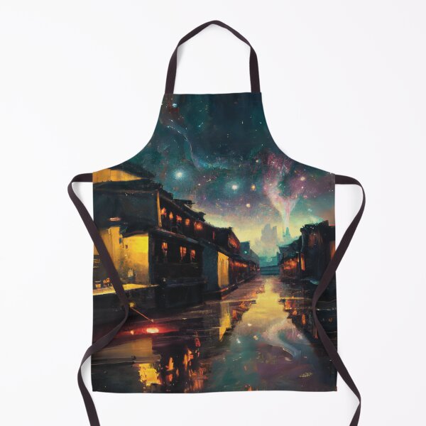 Item preview, The Starry Night with aurora for ancient town scene designed and sold by MerryCrown.