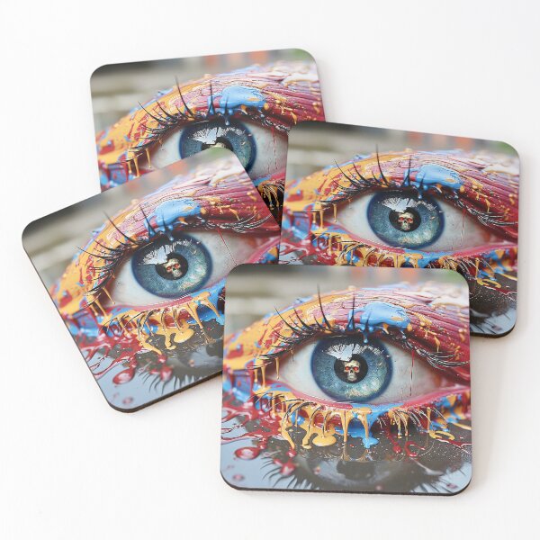 Item preview, Dripping painted eye with skull pupil designed and sold by StewRat.