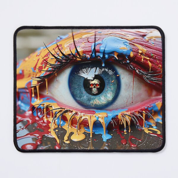 Item preview, Dripping painted eye with skull pupil designed and sold by StewRat.