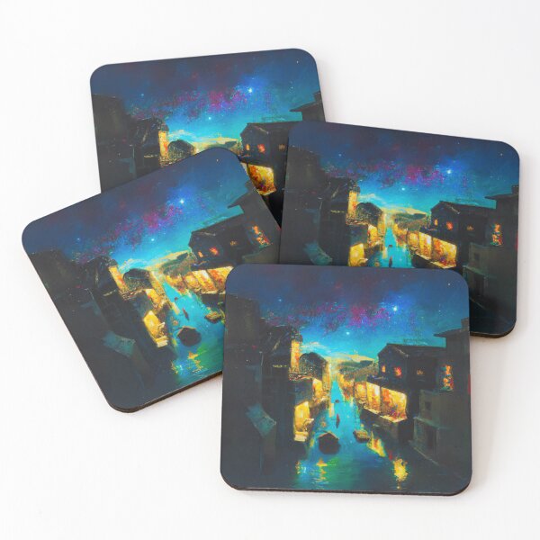 Item preview, The Starry Night of waterside ancient town designed and sold by MerryCrown.