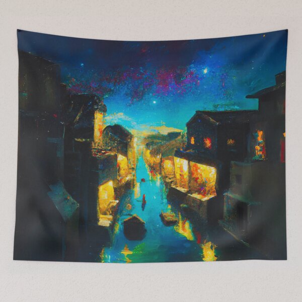 Item preview, The Starry Night of waterside ancient town designed and sold by MerryCrown.