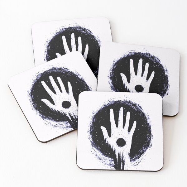Item preview, Grunge Handprint in Black Circle with Haunting Energy designed and sold by Taans-Creation.