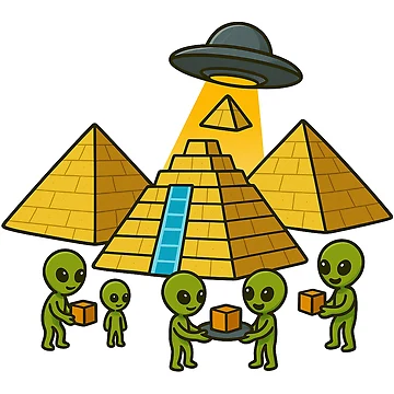 Artwork thumbnail, Aliens Building the Pyramids by RNiLab