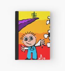 sunset on the horizon boy flowers tree Hardcover Journal