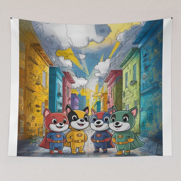 Item preview,   Vibrant Urban Scene with Fox Superheroes and Graffiti designed and sold by AnimalAirtistry.