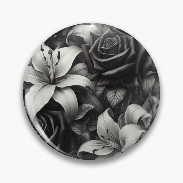 Item preview, Black & White Rose – AI Artwork Bold Floral Design for Tomboyish Girls and Women’s Clothing and Accessories designed and sold by knalpot-design.