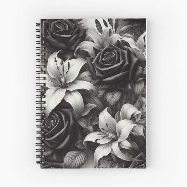 Item preview, Black & White Rose – AI Artwork Bold Floral Design for Tomboyish Girls and Women’s Clothing and Accessories designed and sold by knalpot-design.