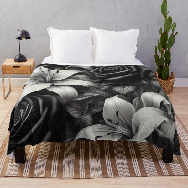 Item preview, Black & White Rose – AI Artwork Bold Floral Design for Tomboyish Girls and Women’s Clothing and Accessories designed and sold by knalpot-design.