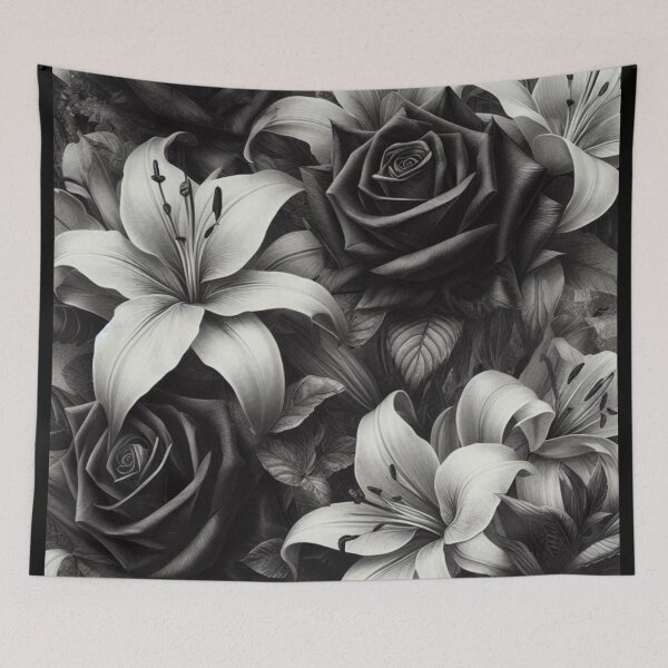 Item preview, Black & White Rose – AI Artwork Bold Floral Design for Tomboyish Girls and Women’s Clothing and Accessories designed and sold by knalpot-design.