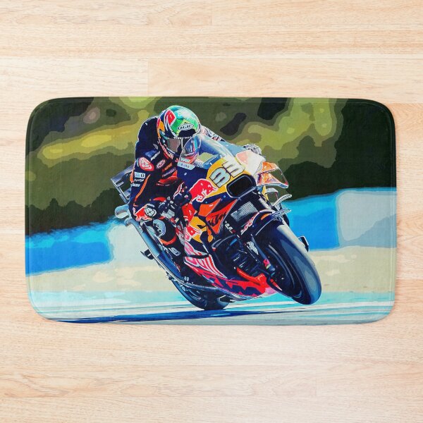 Item preview, Brad Binder racing his 2025 MotoGP Motorcycle accelerating out of the corner making a small wheelie 2 watercolor designed and sold by Rodissimus1984.