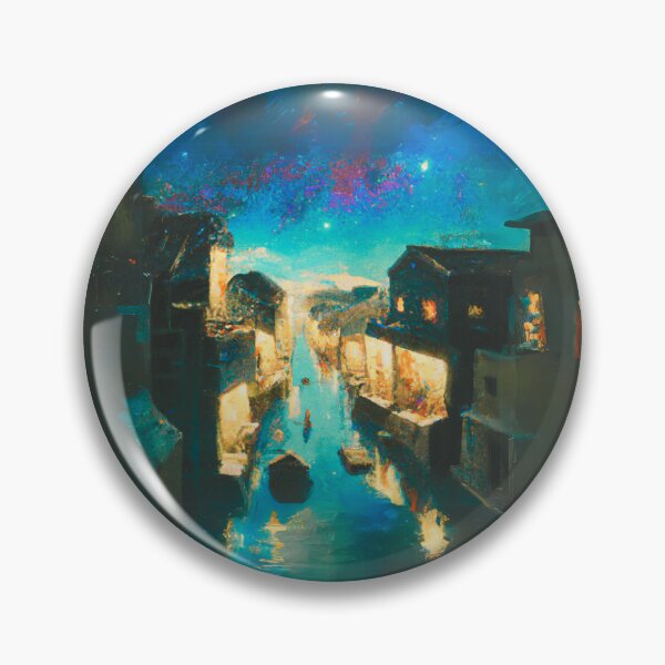 Item preview, The Starry Night of waterside ancient town scene designed and sold by MerryCrown.