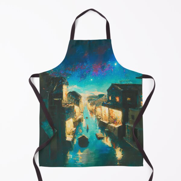Item preview, The Starry Night of waterside ancient town scene designed and sold by MerryCrown.