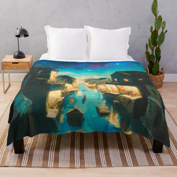 Item preview, The Starry Night of waterside ancient town scene designed and sold by MerryCrown.
