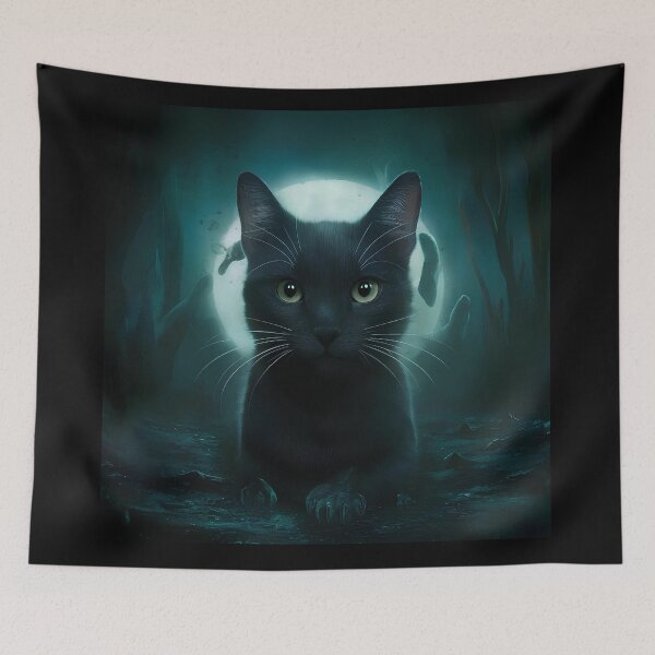 Item preview, Mysterious cat at night, illuminated by the moon designed and sold by Paul-Place.