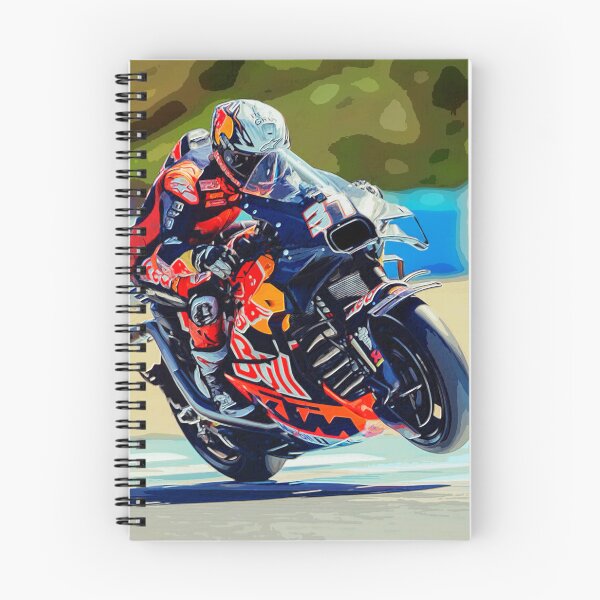 Item preview, Pedro Acosta racing his 2025 MotoGP Motorcycle accelerating out of the corner making a small wheelie watercolor designed and sold by Rodissimus1984.